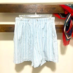 🔥 SALE VTG Women's Separate Issues Shorts size Med in blue & White stripes